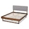 Baxton Studio Natalia Light Grey Upholstered and Walnut Wood Queen Size Platform Bed 167-9411-9441 - alternate 8